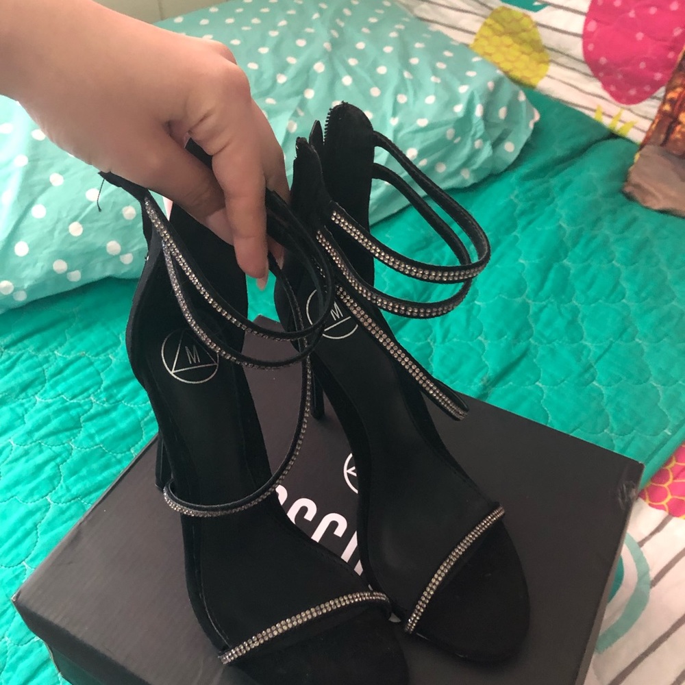 missguided black stilettos with bling
